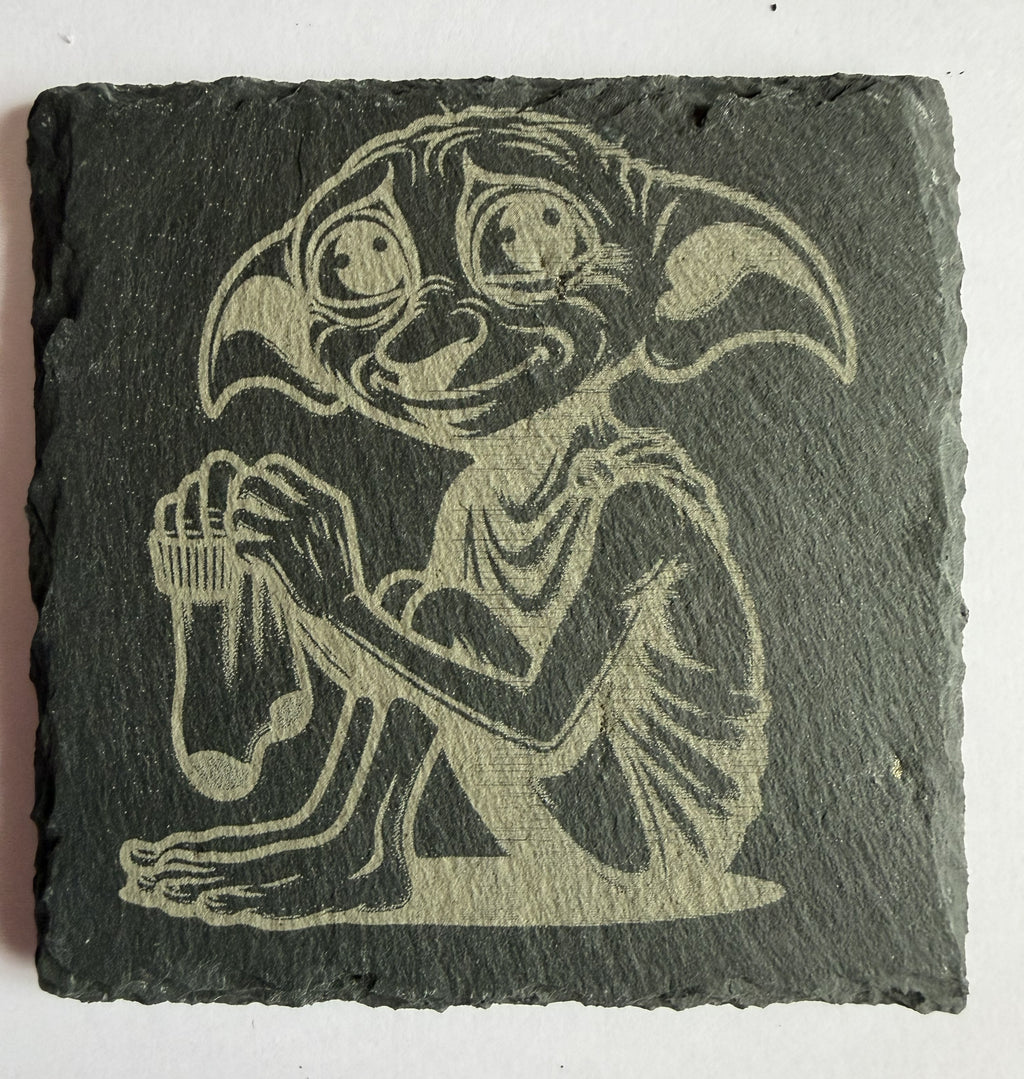 Dobby the house elf laser engraved slate coaster